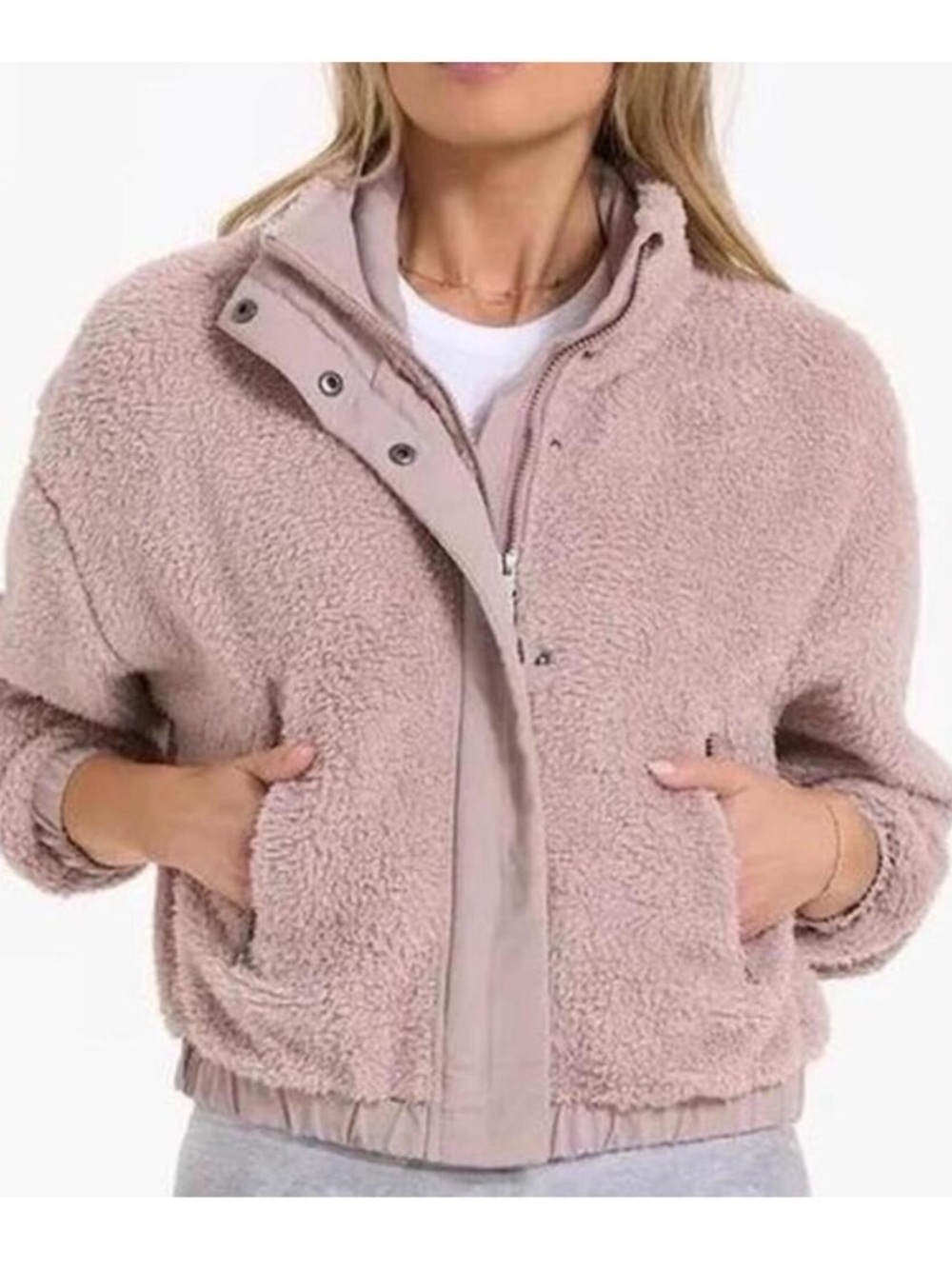 Vuori Women’s Cozy Sherpa Jacket Umber Pink Medium